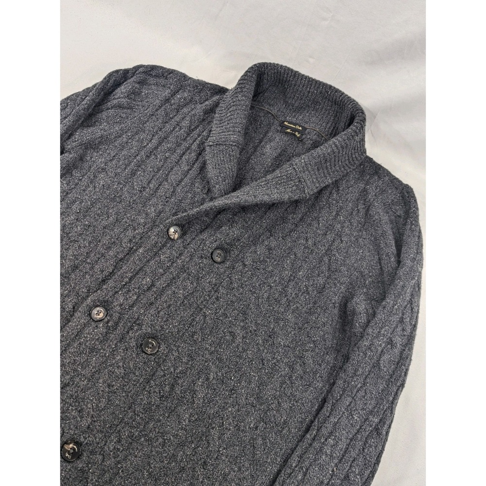 Massimo‎ Dutti Cardigan Sweater Silk Wool Double-Breasted Cable Knit Sweater Med